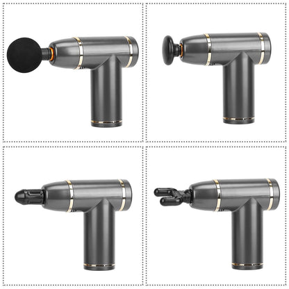 Percussion Massage Gun USB Type C Rechargeable Deep Tissue Vibration Massager Handheld Leg Body Cordless Massager with 4 Interchangeable Heads 8 Intensity Indicators