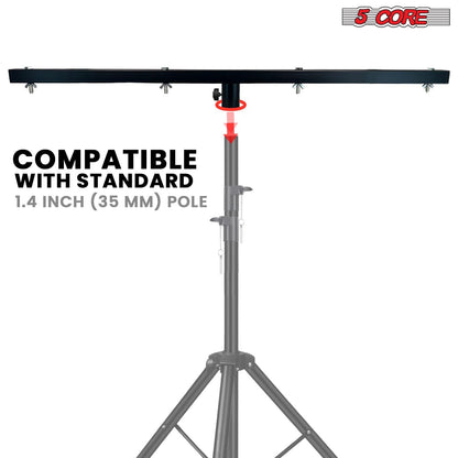 5 Core DJ Lighting T Bar 4 Party Lights 2Pc 39 Inch Extension Crossbar Tbar Mount w 66 lbs Capacity