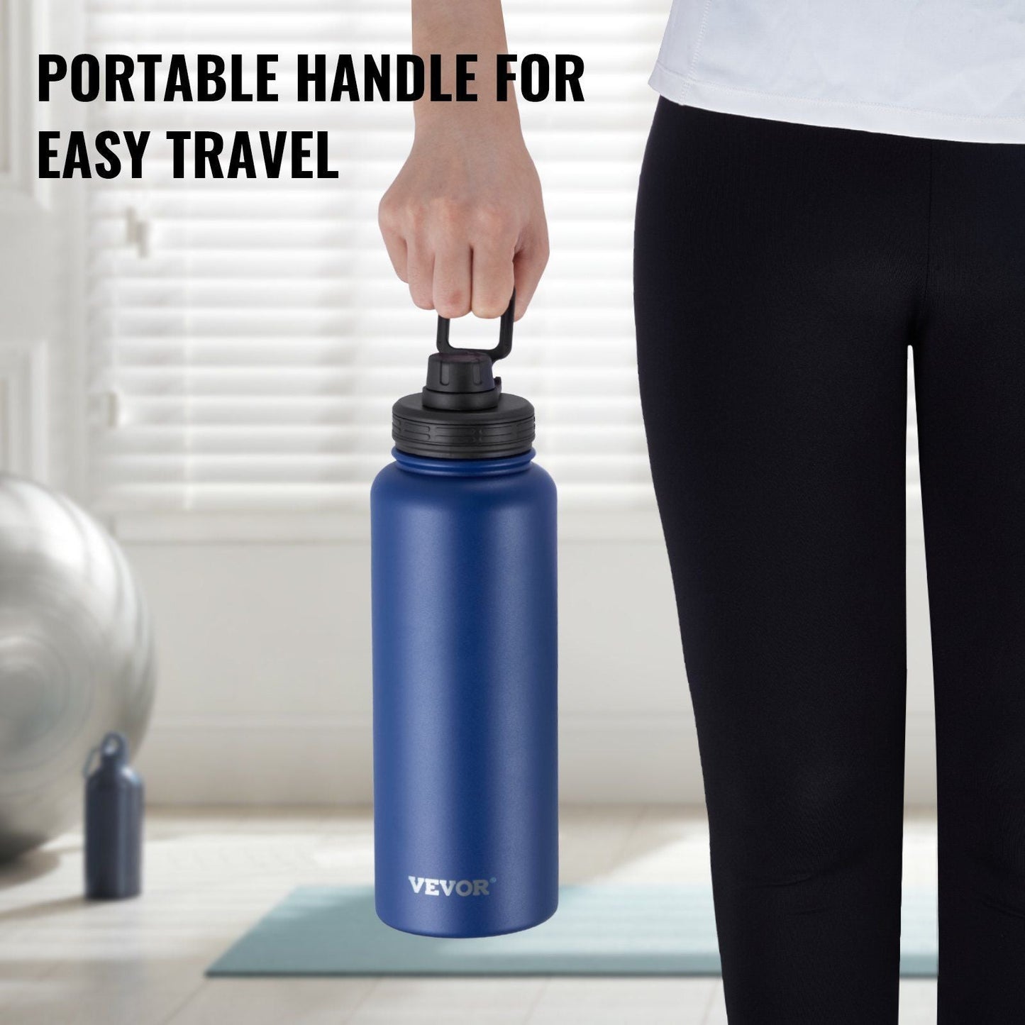 40 oz tumbler Insulated rambler Stainless Steel with Wide Mouth Lid Blue