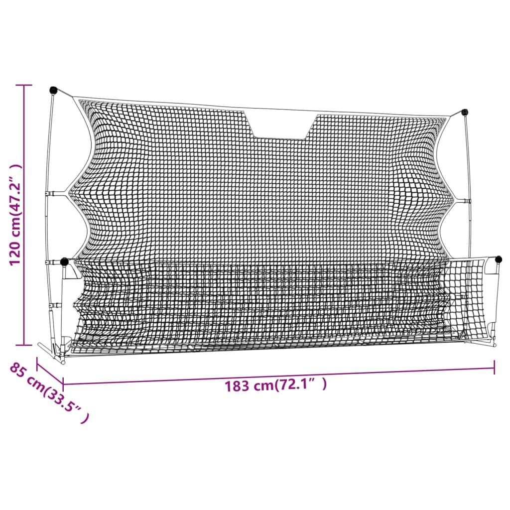 Football Rebounder Net Black and Yellow 72"x33.5"x47.2" Polyester