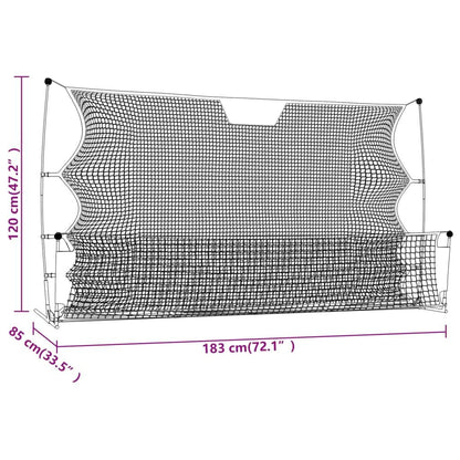 Football Rebounder Net Black and Yellow 72"x33.5"x47.2" Polyester