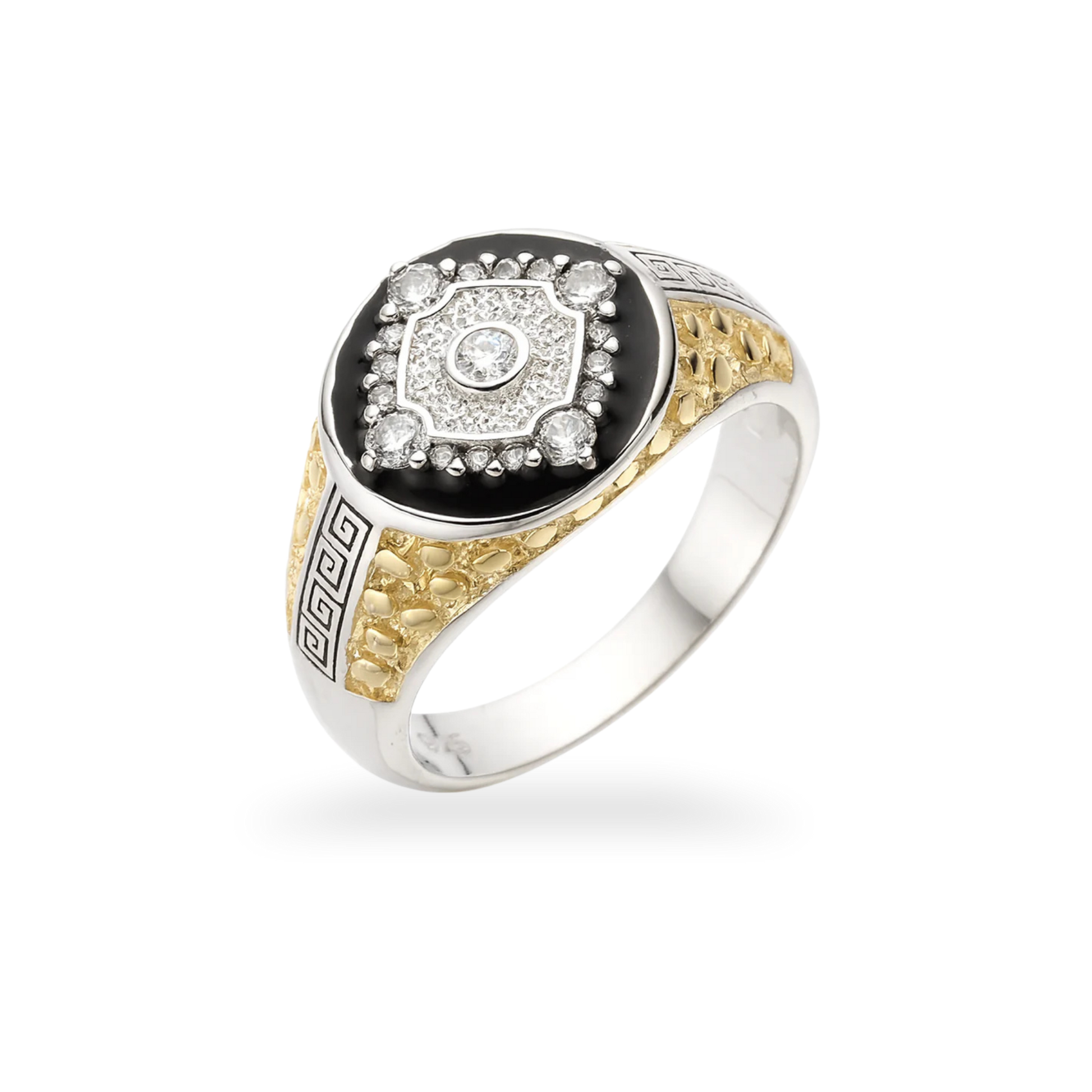 Moissanite Two-Tone Nugget Watch Ring in 925 Sterling Silver - Triathlete Store