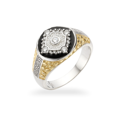 Moissanite Two-Tone Nugget Watch Ring in 925 Sterling Silver - Triathlete Store