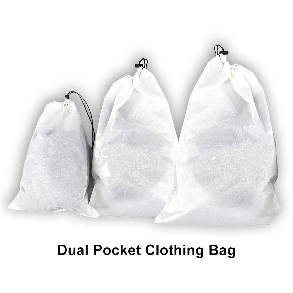 Dual Pocket Clothing Stuff Sack White