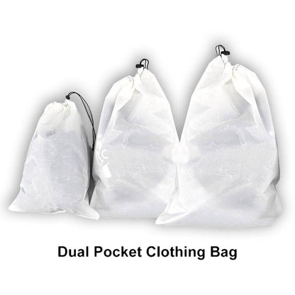 Dual Pocket Clothing Stuff Sack White