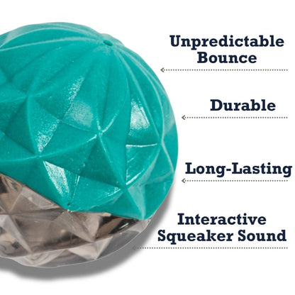 Country Living Geometric Textured Ball Dog Chew Toy, Interactive Rubber Toy for Mental Stimulation – Small