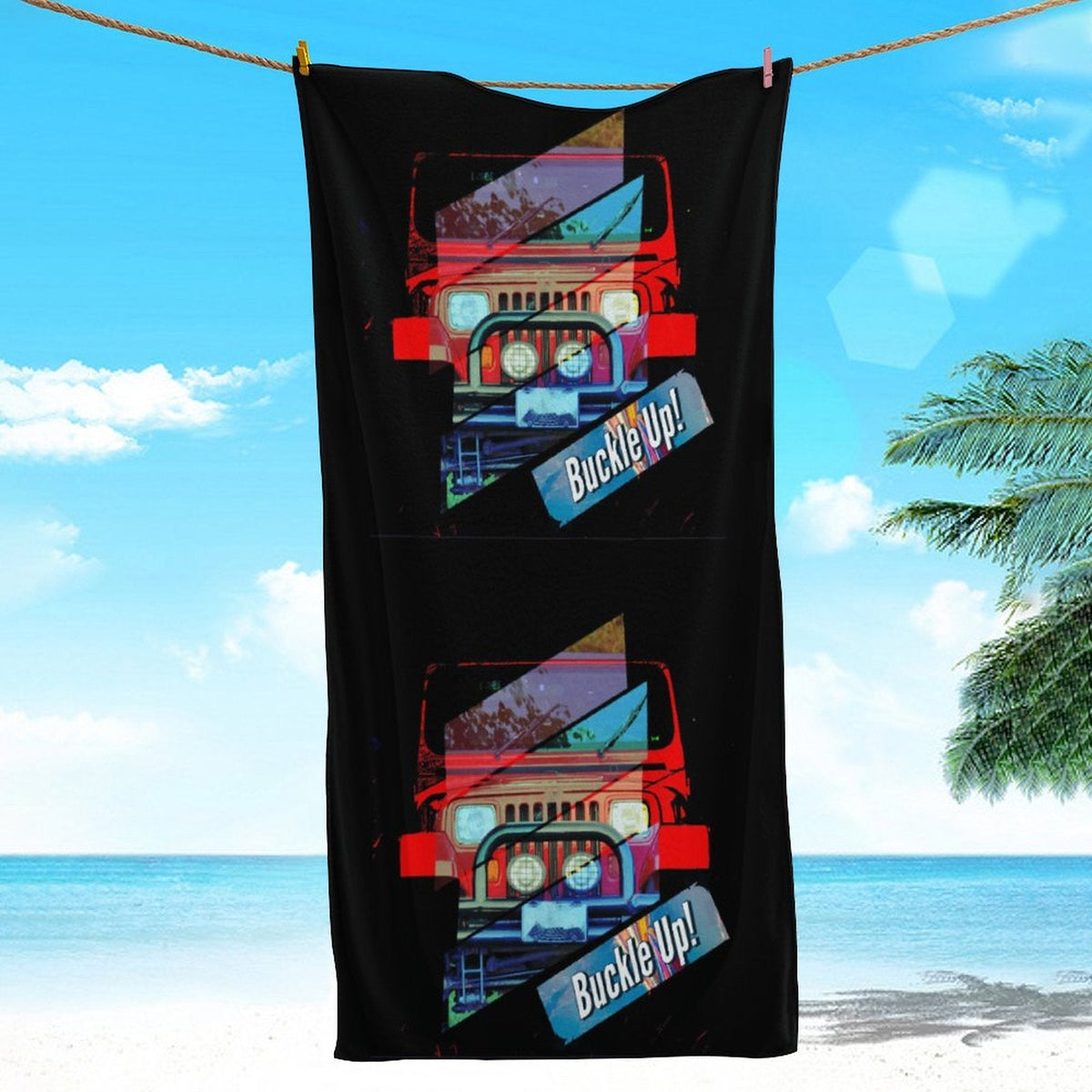 Children's Buckle Up! 4-wheel Drive Beach Towel