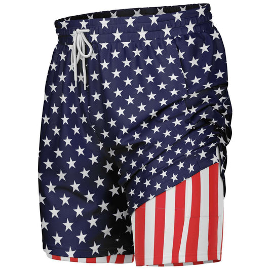 Rad Palm America Men's 2-in-1 Shorts