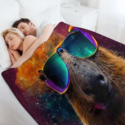 Ok I Pull Up Capybara With Sunglasses Throw Blanket