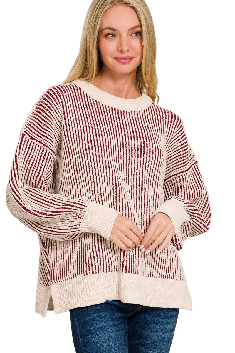 Two-Tone Crewneck Sweater
