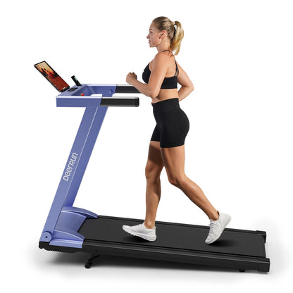 DeerRun A1 Pro Move+  6% Incline Foldable Treadmill——Upgraded Chip & NFC Support | 350Lbs, 10mph Blue