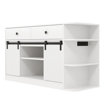 55–75 Gallon Multi-Tier Aquarium & Terrarium Stand with Built-In Power Hub & LED Lighting (55" W)