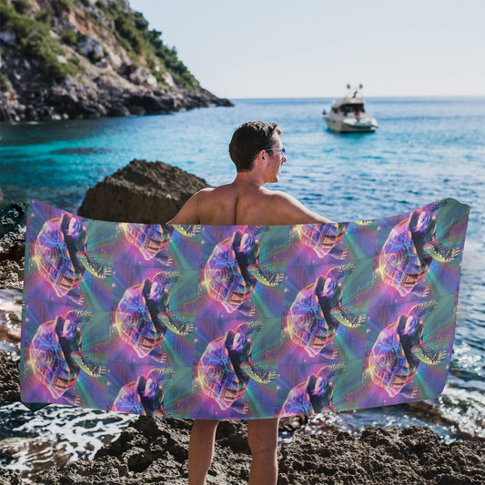 Turbo Turtle Gray Beach Towel 31" x 71" (Made in USA)