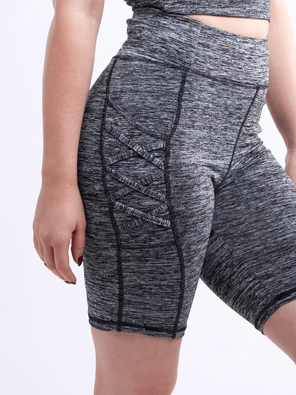 JupiterGear High-Waisted Workout Shorts with Pockets & Criss Cross Design
