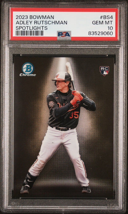 Graded 2023 Topps Bowman Adley Rutschman #BS4 Spotlights Rookie RC Baseball Card PSA 10 Gem Mint