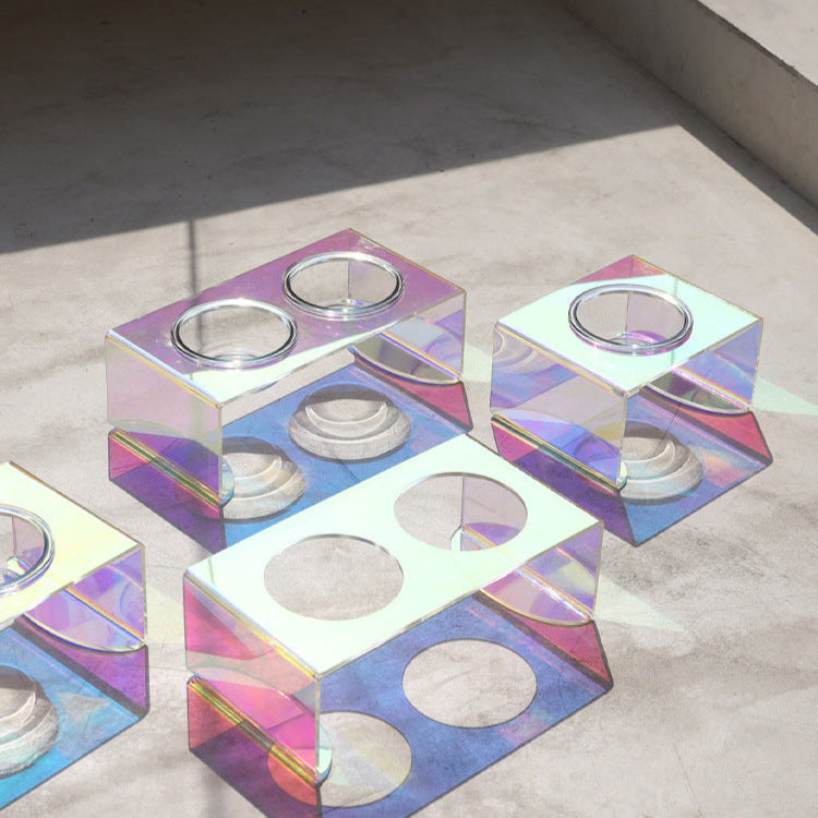 Acrylic Glass Pet Dazzling Food Bowl