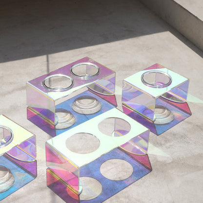 Acrylic Glass Pet Dazzling Food Bowl