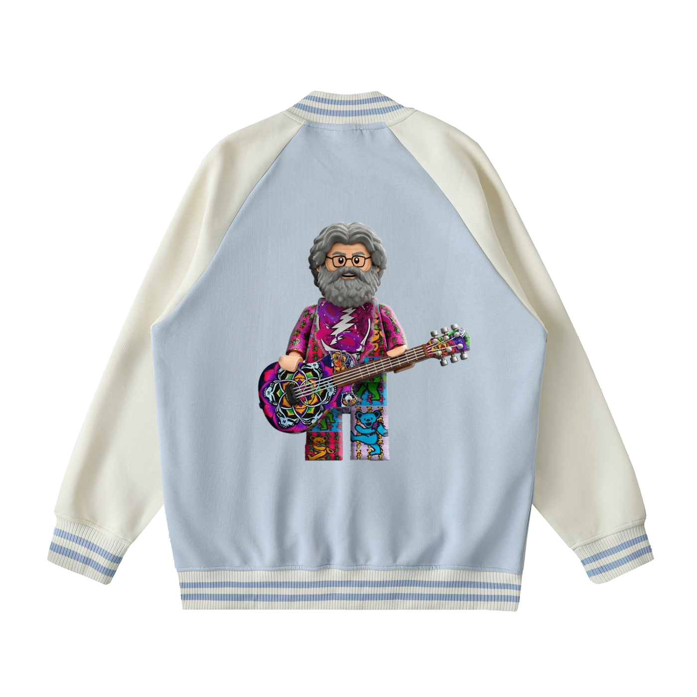 Jerry Garcia Top Hat Two Tone Raglan Sleeve Varsity Jacket
