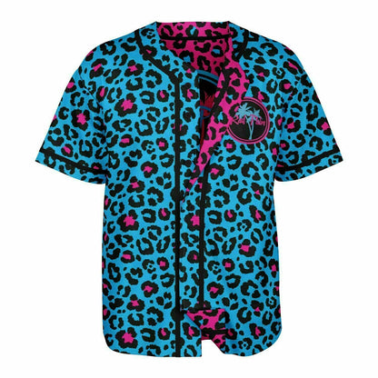 Pink and Blue Leopard Reversible Baseball Jersey