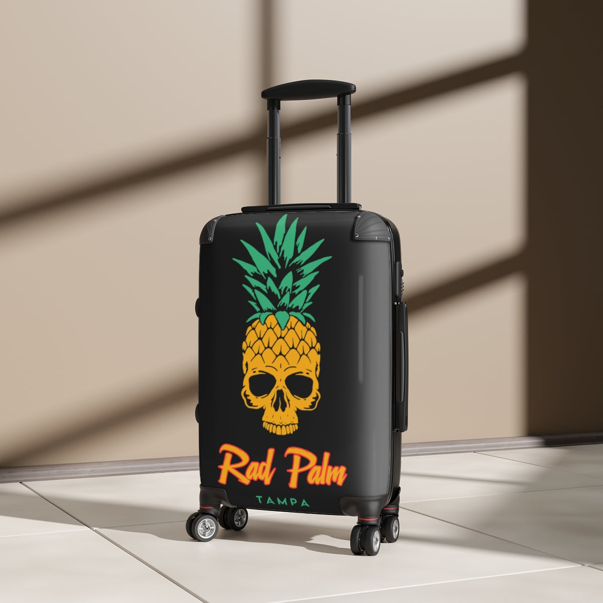 Rad Palm Pineapple Skull Travel Roller Bag
