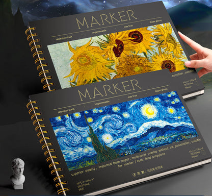 Van Gogh Cover Sketchbook & Marker Sets