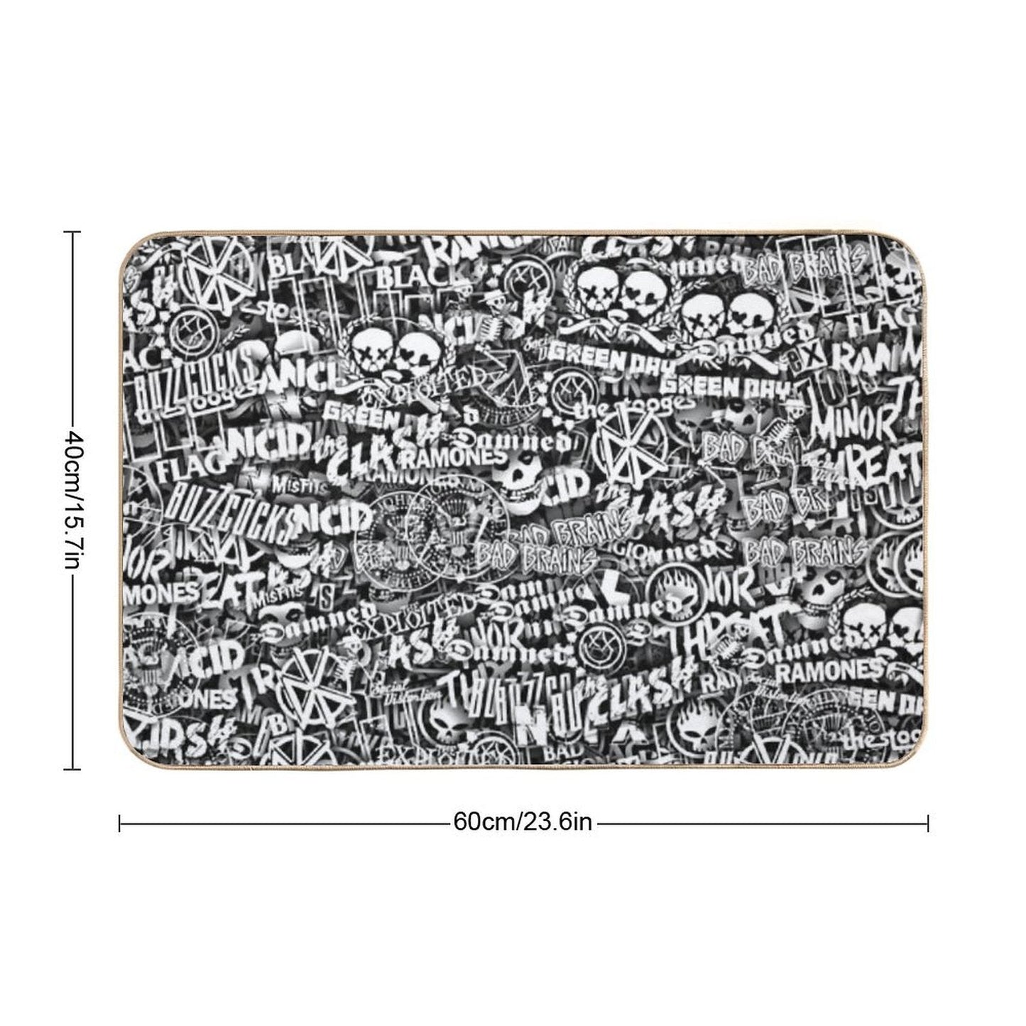 Punk-Rock Bands. Stickerbombing Bath Mat