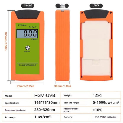 Precision Handheld Digital Ultraviolet (UV) Radiometer & Terrarium Sensor