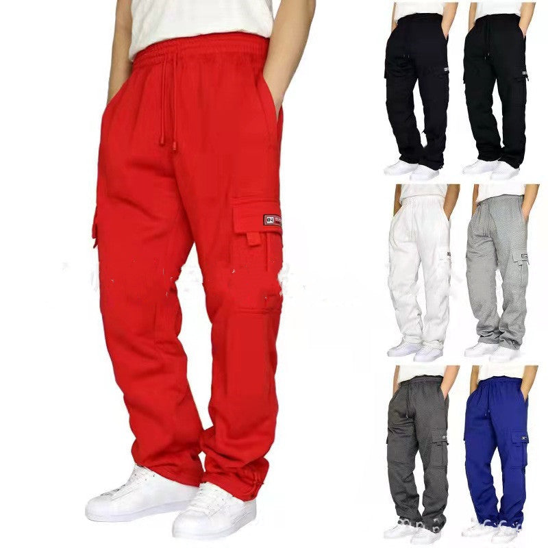 Men's Cargo Joggers - Elastic Waist Drawstring Pants with Pockets