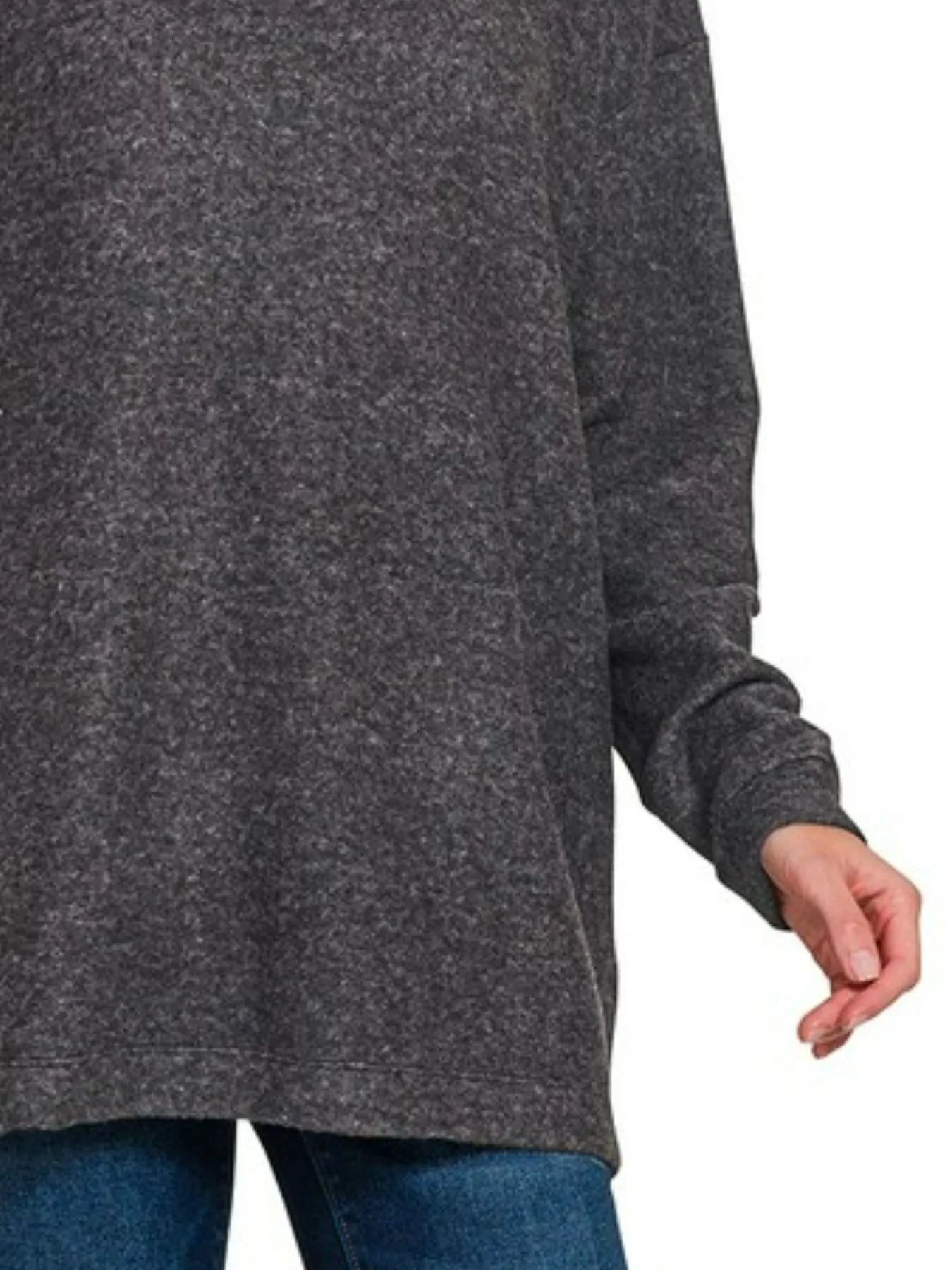 Hooded Brushed Mélange Hacci Sweater