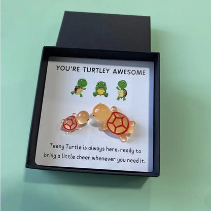 "You're Turtley Awesome" Mini Glass Turtle Keepsake Gift Set