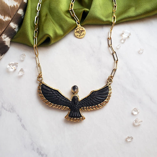 Soaring Spirit Ebony Bird Necklace