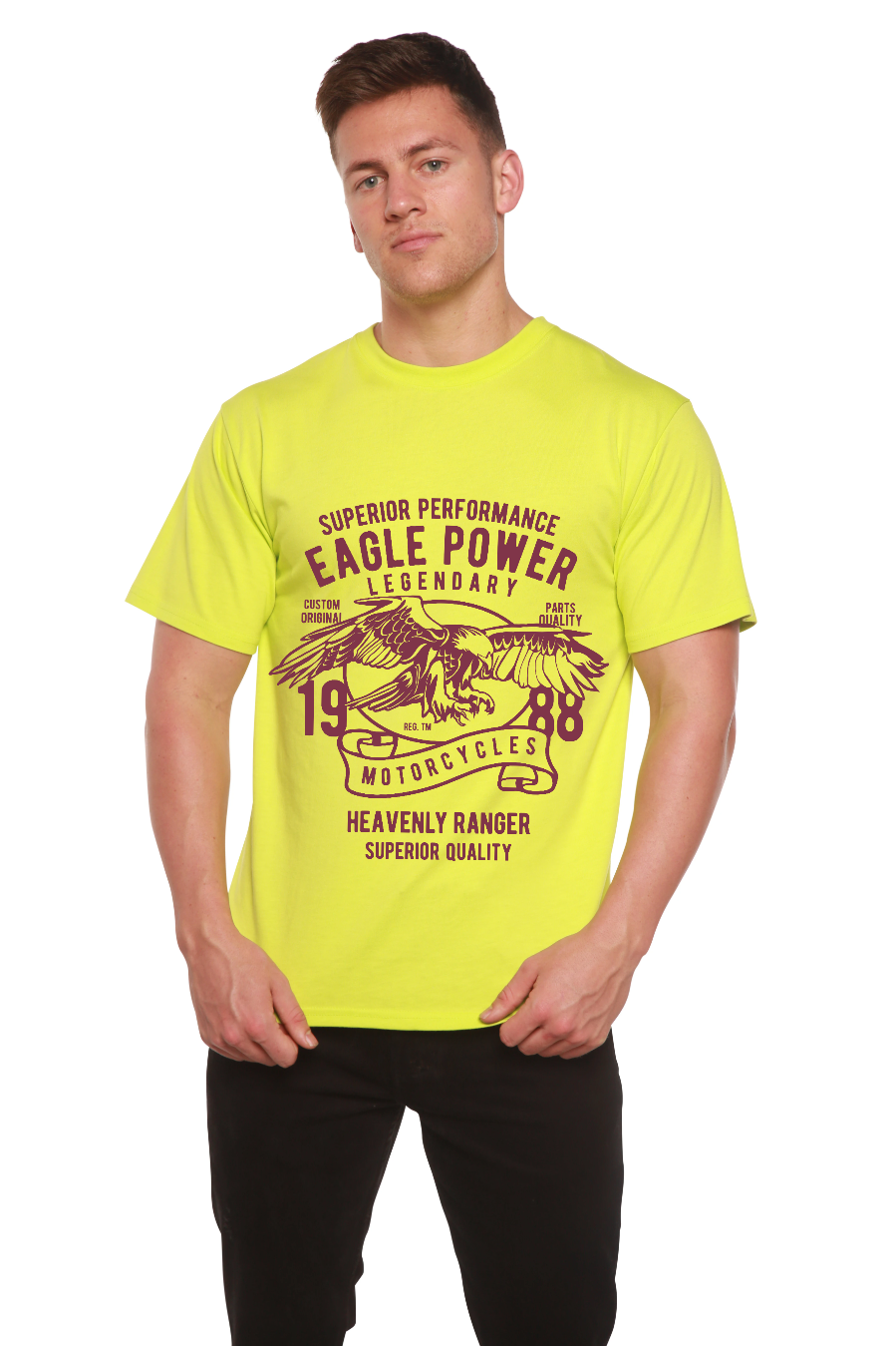 Eagle Power Men's Bamboo Viscose/Organic Cotton Short Sleeve Graphic T-Shirt