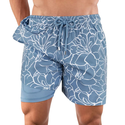 Early Bloom Hybrid Short, Compression Lined Swim and Resort Trunk