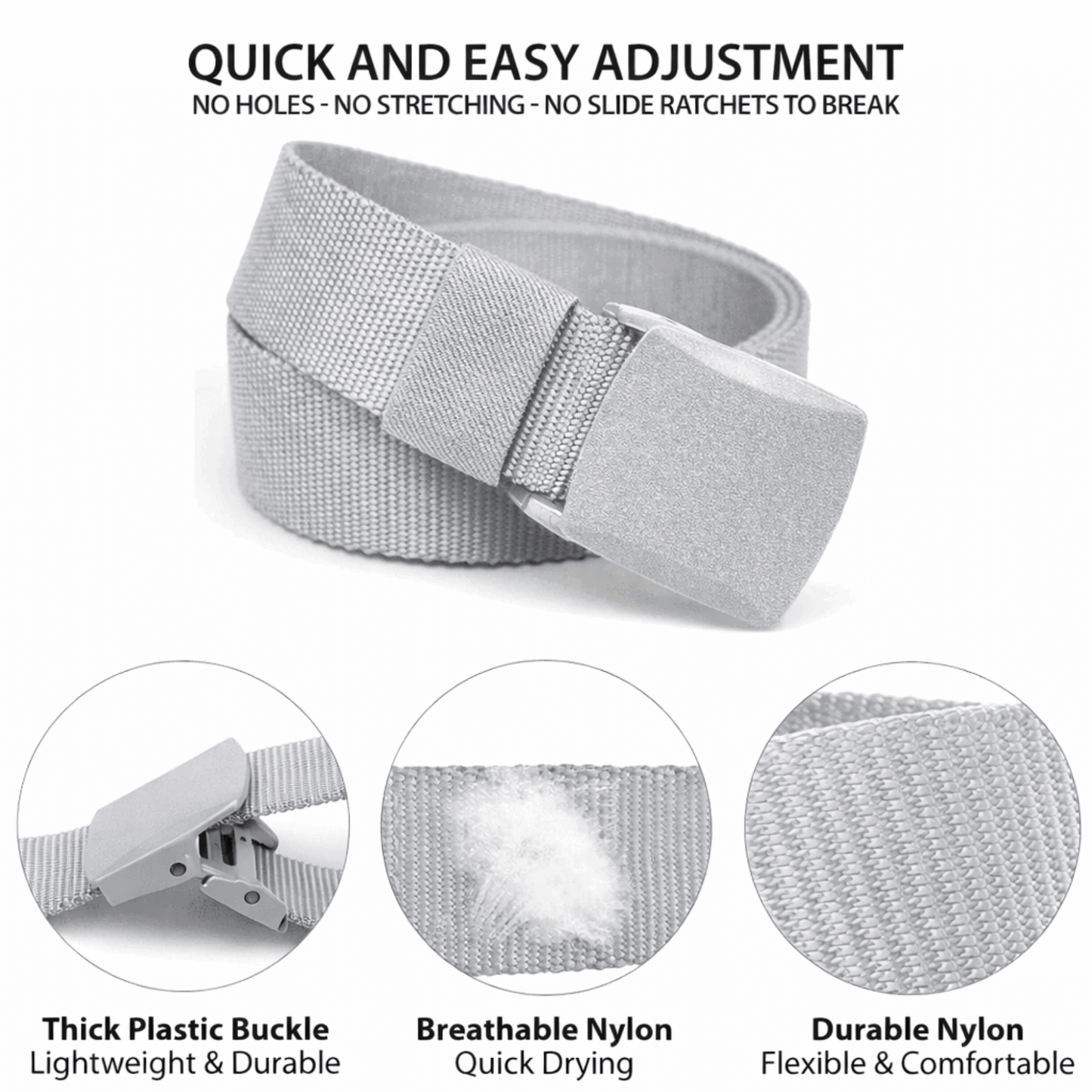XGear Tactical Adjustable Nylon Belt with Plastic Buckle