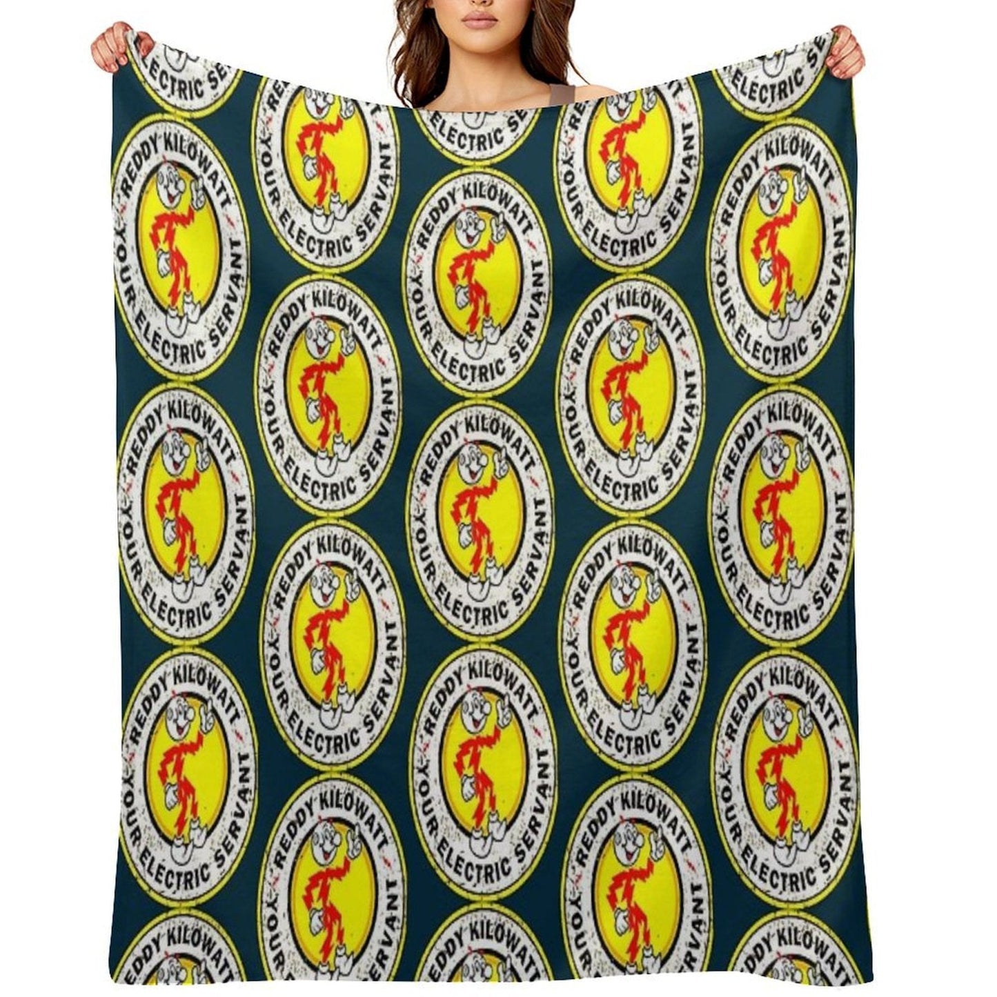 Electric Reddy Kilowatt Throw Blanket