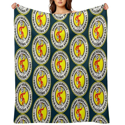Electric Reddy Kilowatt Throw Blanket
