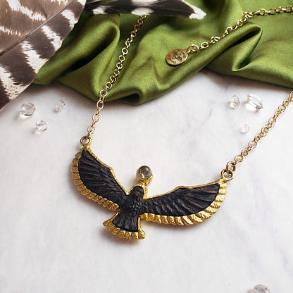 Soaring Spirit Ebony Bird Necklace