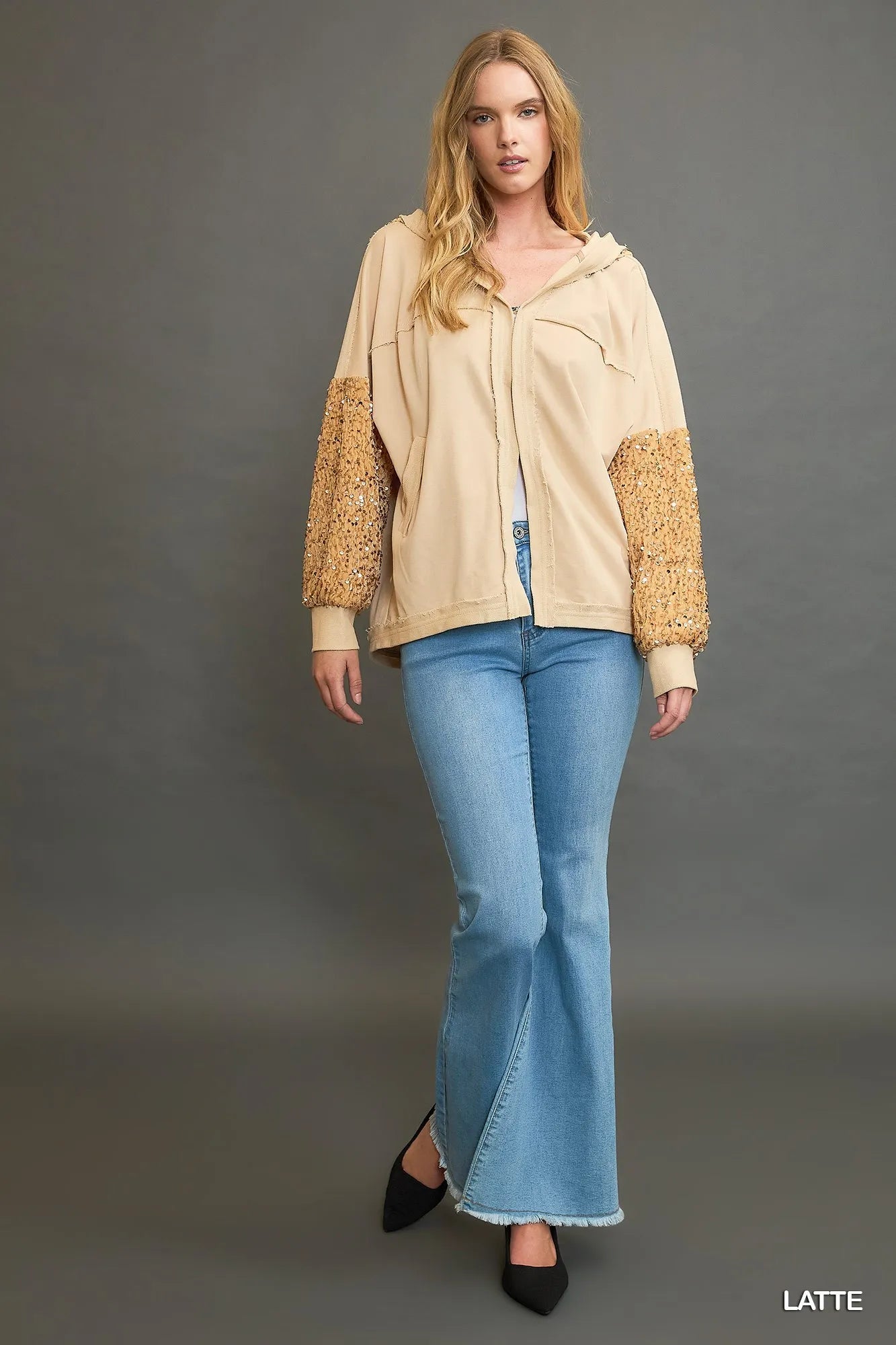 Garden Naked Sequined French Terry Jacket