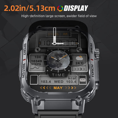 INEYES S320B Sport Modes Smart Watch For Men With LED Flashlight, Women's Smartwatch With Wireless Call, Men's Smartwatches With 2.02-Inch HD Screen
