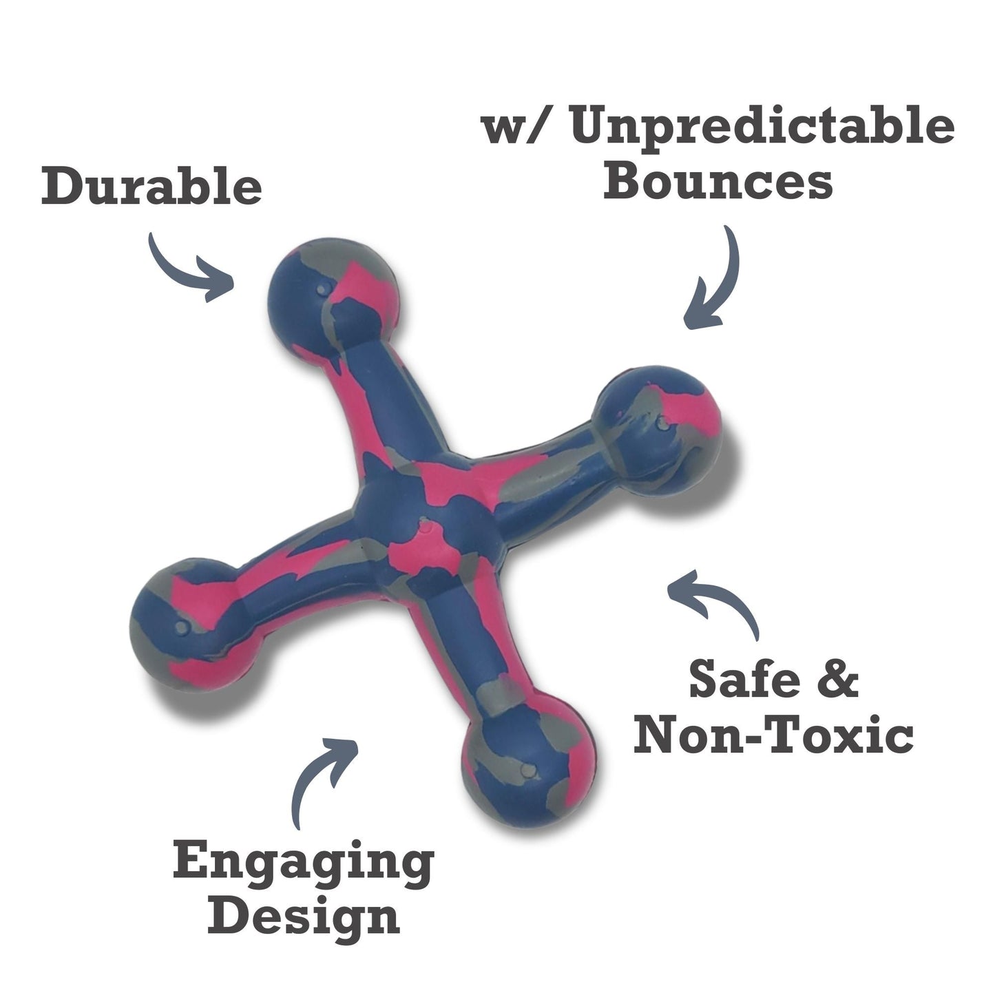 Natural Rubber Jack Dog Toy – Durable, Non-Toxic Chew Toy for Engaging Play and Enhanced Agility