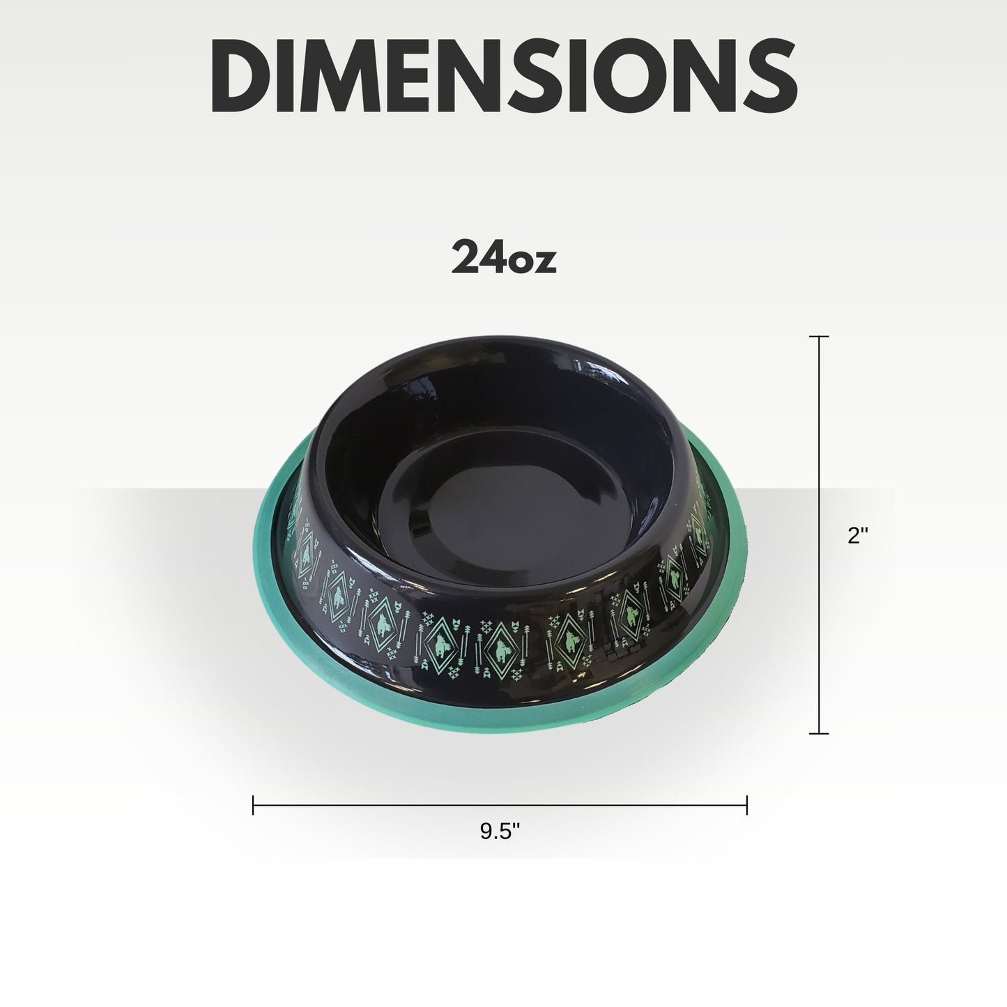 Non-Skid Boho Stainless Steel Dog Bowl – with Whimsical Unicorn Design, Silicone Base for Medium Dogs – 24oz