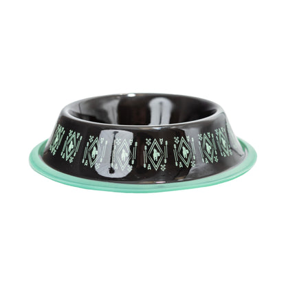 Non-Skid Boho Stainless Steel Dog Bowl – with Whimsical Unicorn Design, Silicone Base for Medium Dogs – 24oz