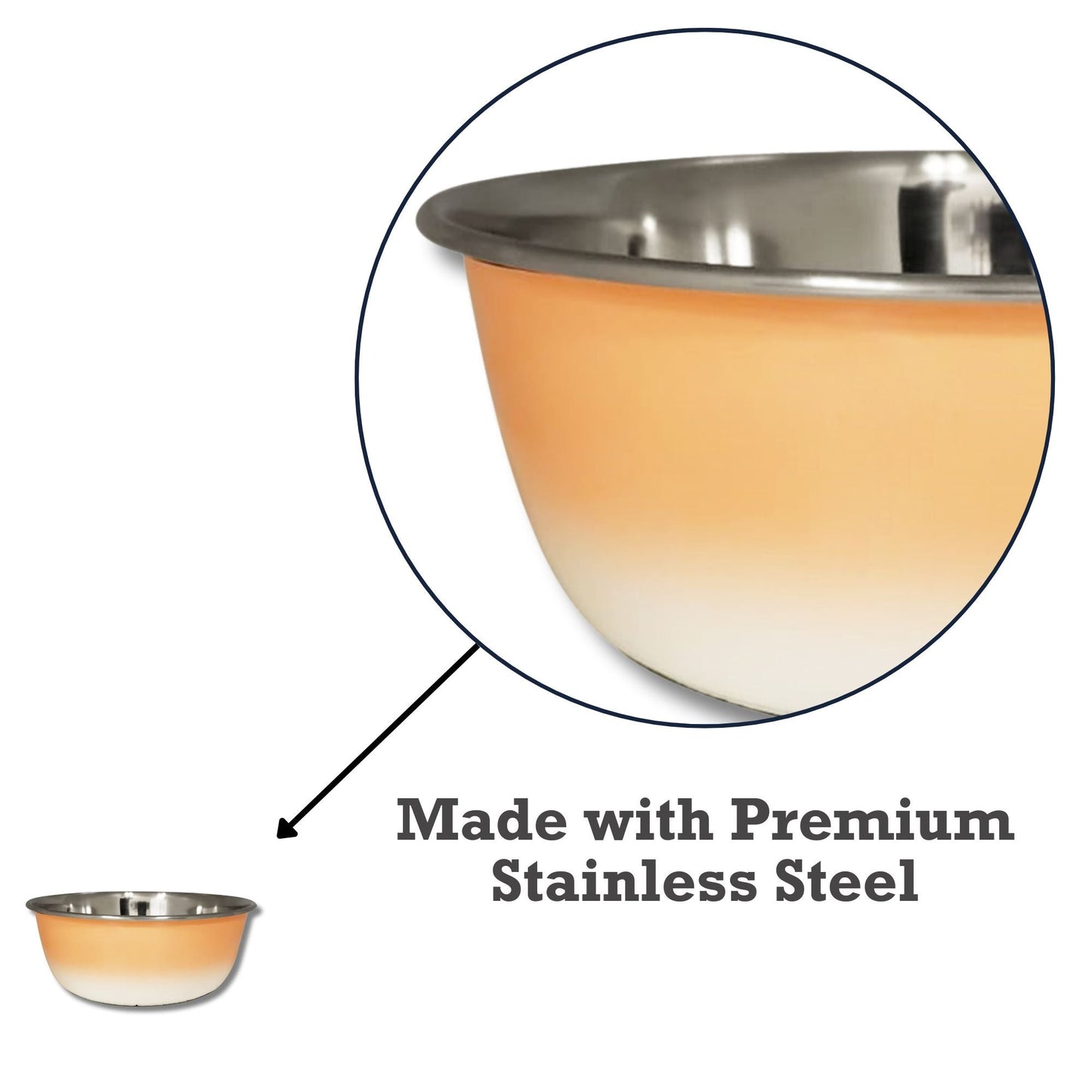 Deep Dog Bowl – Stainless Steel Bowl, Ideal for Small, Medium & Large Dogs – Peach Coral