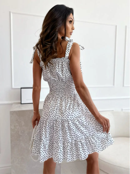 Polka Dot Square Neck Mini Cami Dress