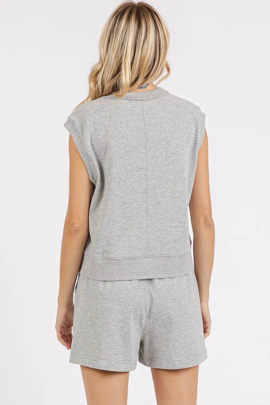 Mittoshop French Terry Crew Neck Top and Shorts Set