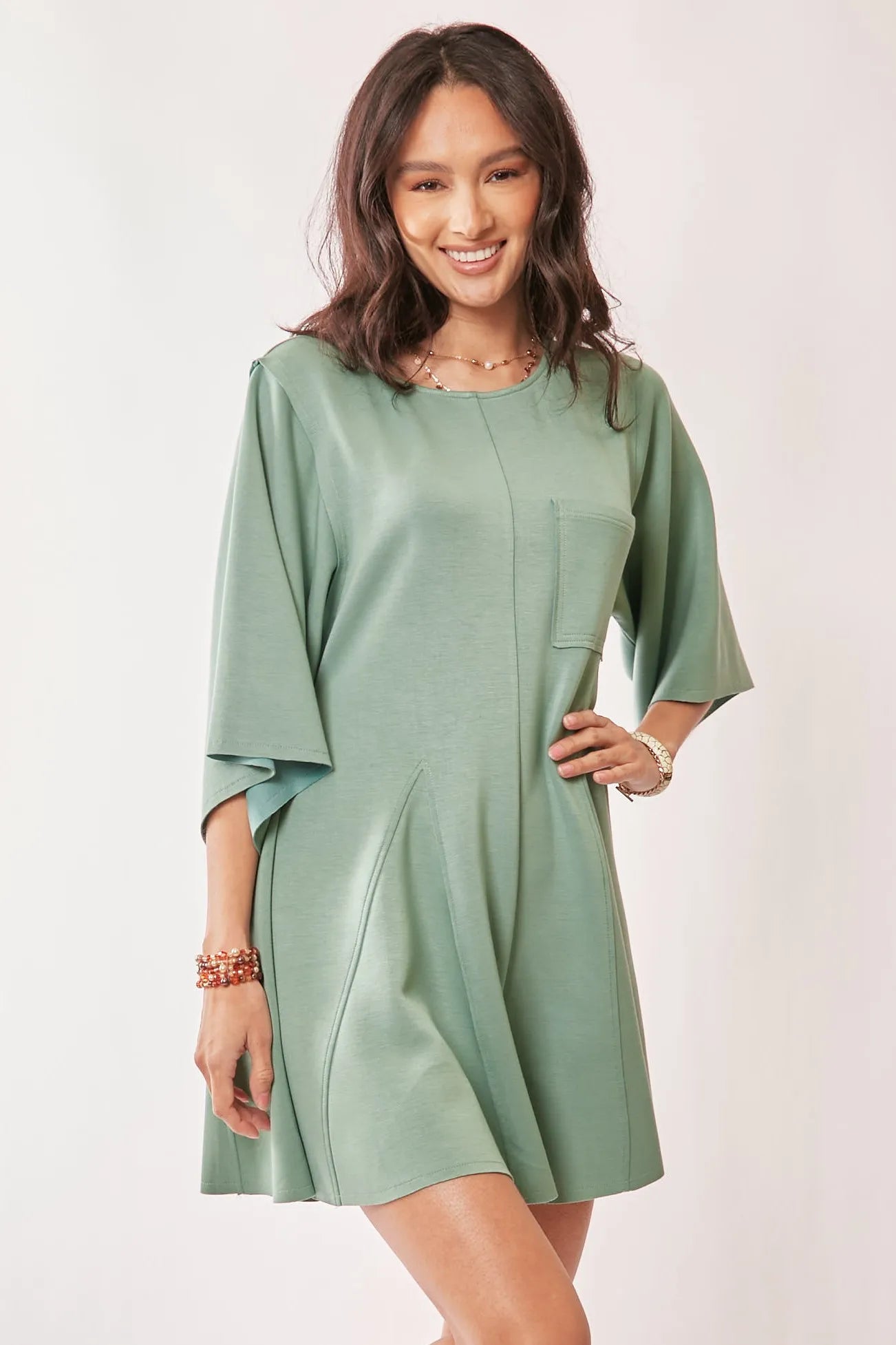 Davi & Dani Solid Draped Sleeve Ties Back Skort Romper