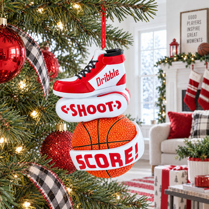 Basketball MVP Dribble Shoot Score Resin Christmas Ornament