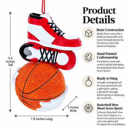 Basketball MVP Dribble Shoot Score Resin Christmas Ornament