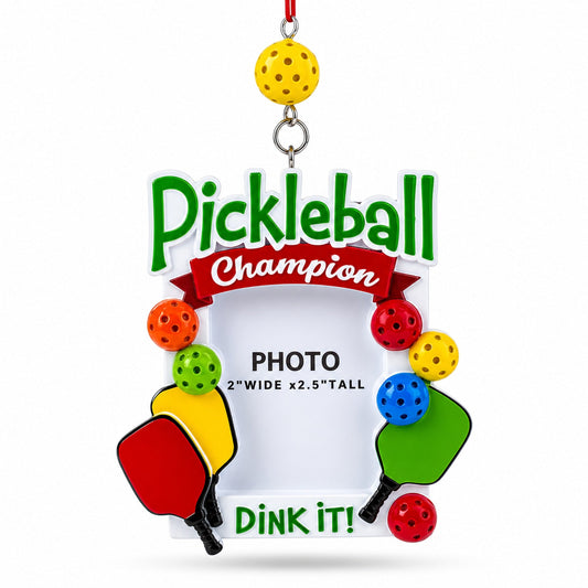 Pickleball Champion Dink It Picture Frame Resin Christmas Ornament