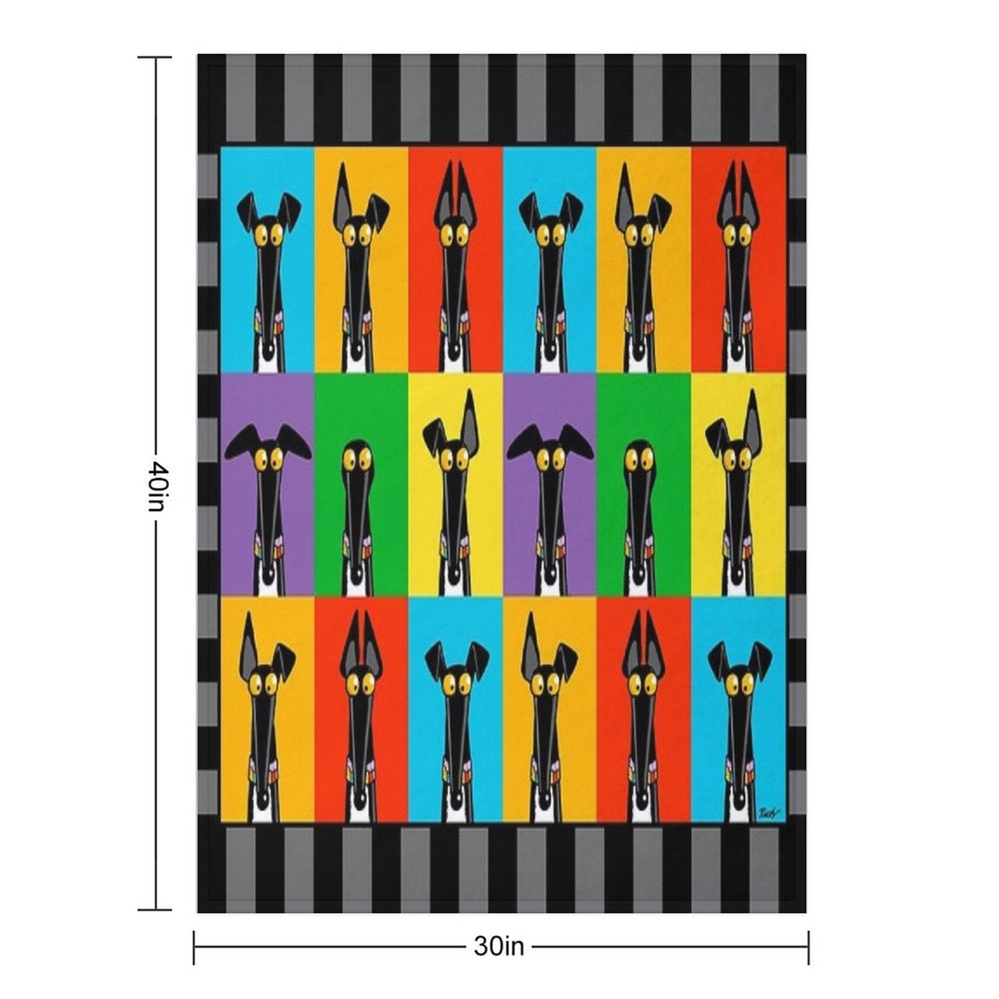 Greyhound Semaphore Throw Blanket